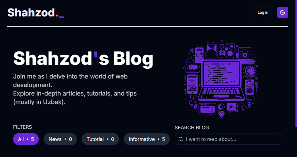 Shahzod's Blog screenshot