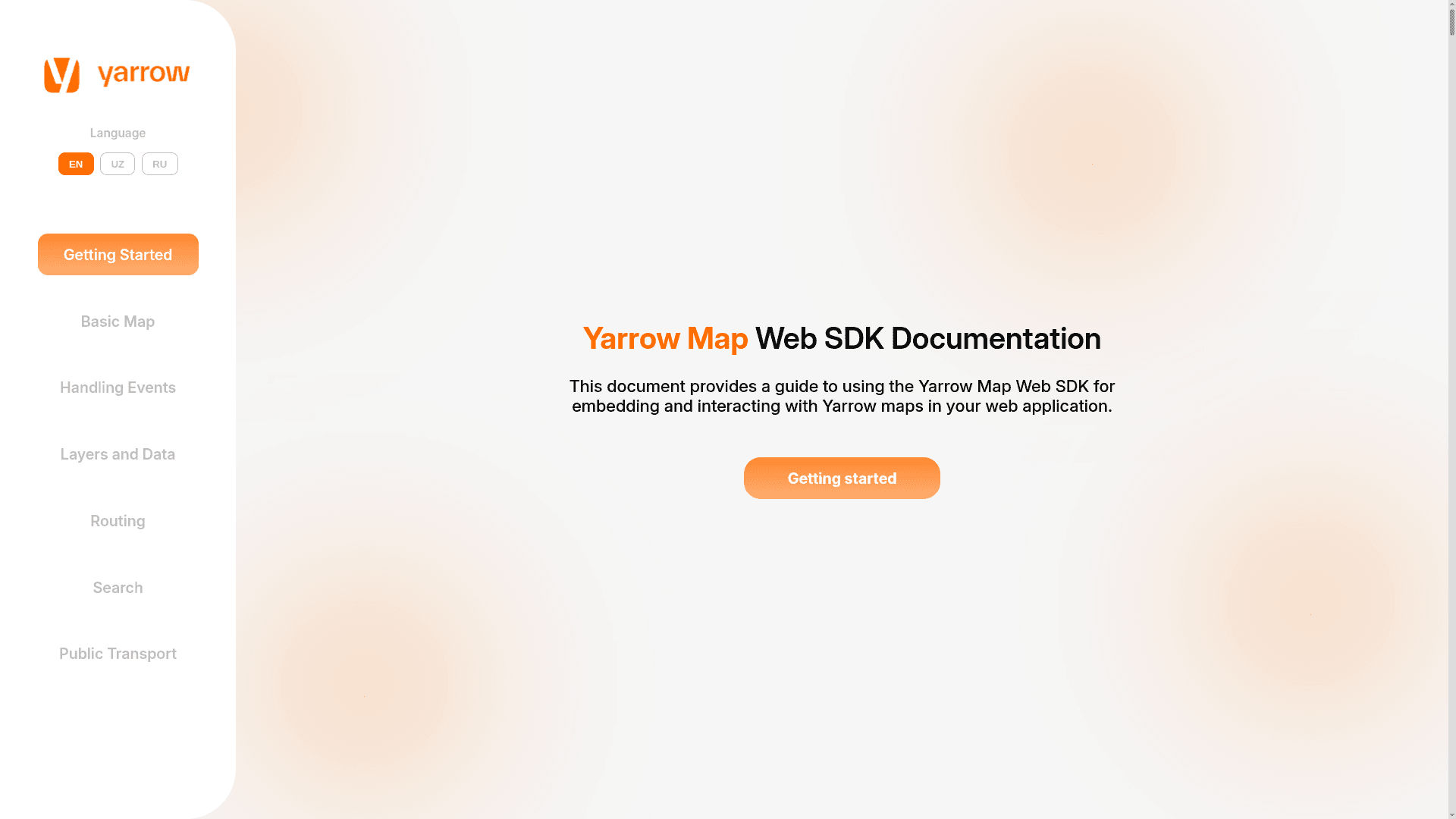 Yarrow Map Web SDK Documentation screenshot